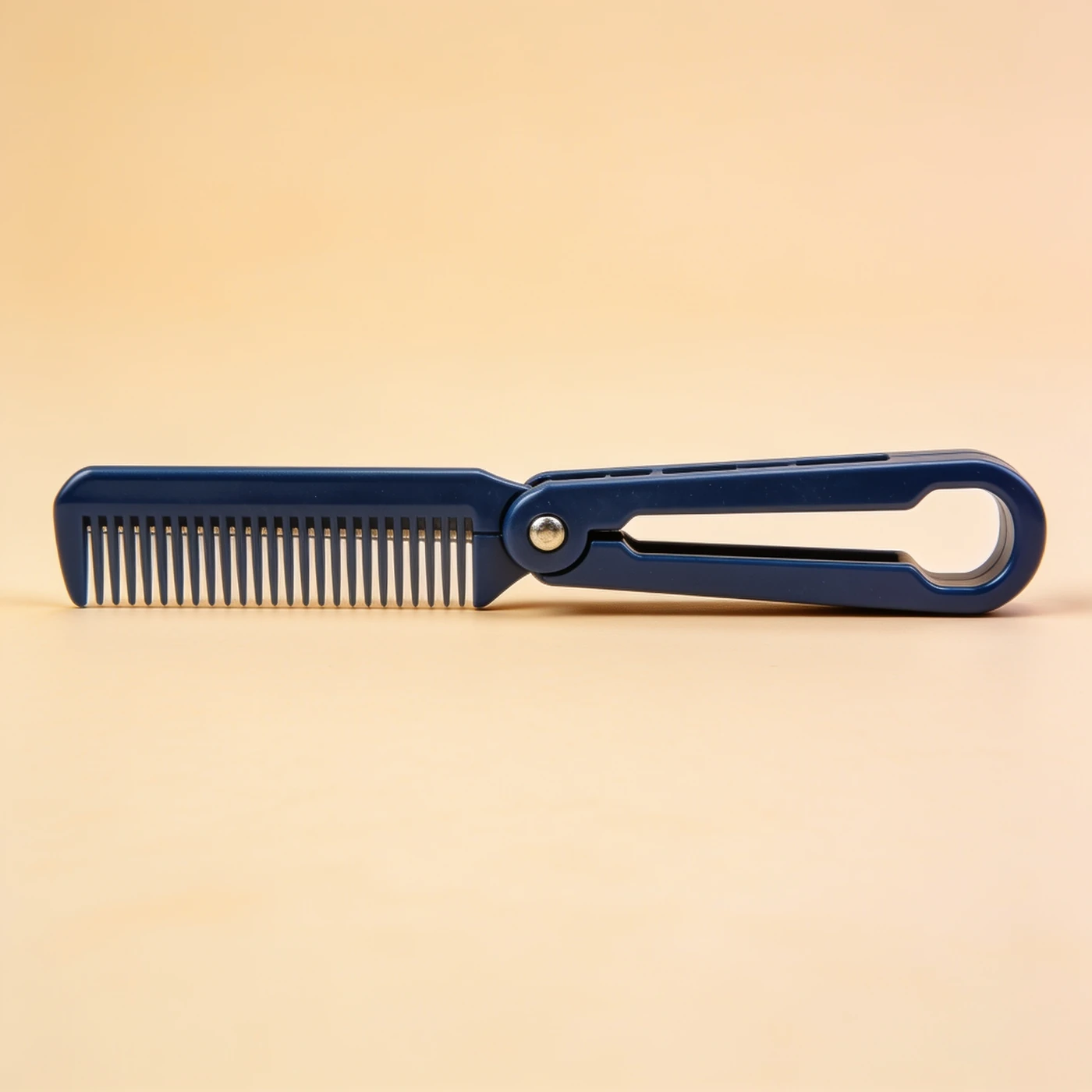 Pocket Folding Comb — navy ABS folding handle shell; medium-tooth comb with pivot hinge